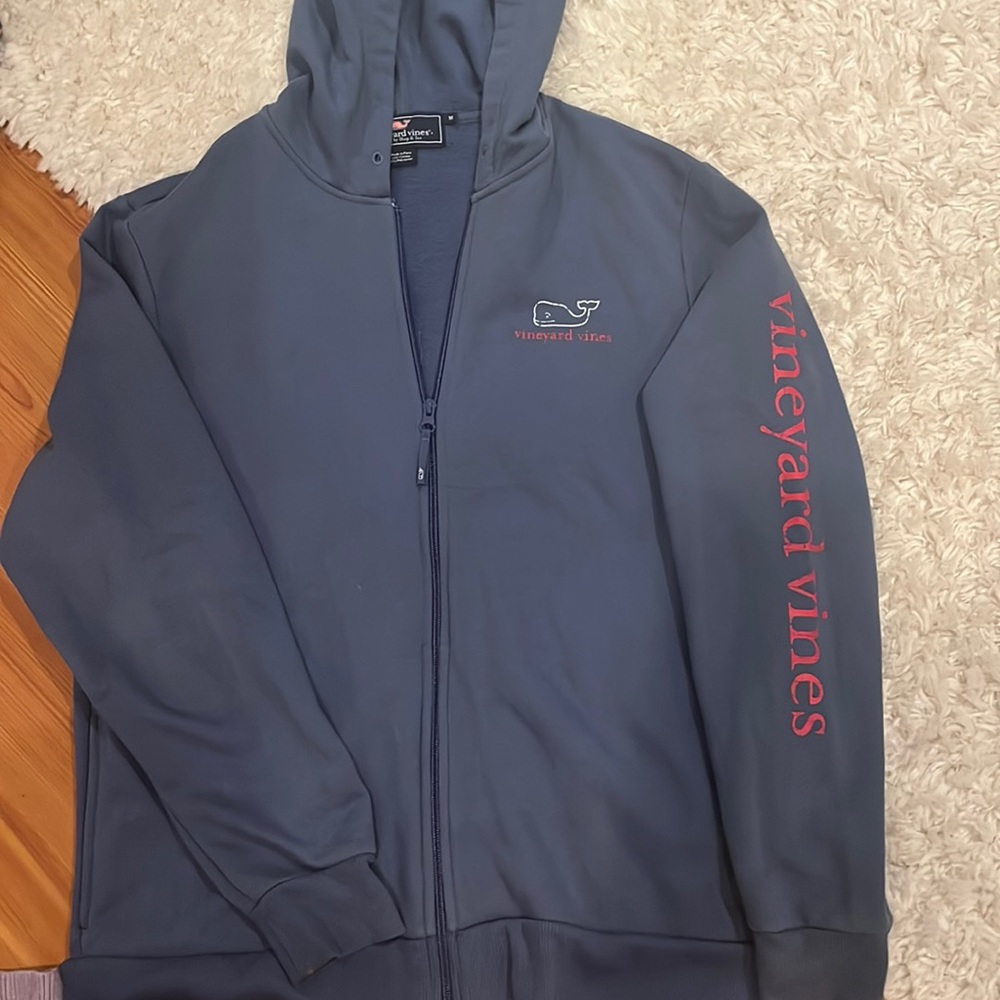 vineyard vines hooded zip/up